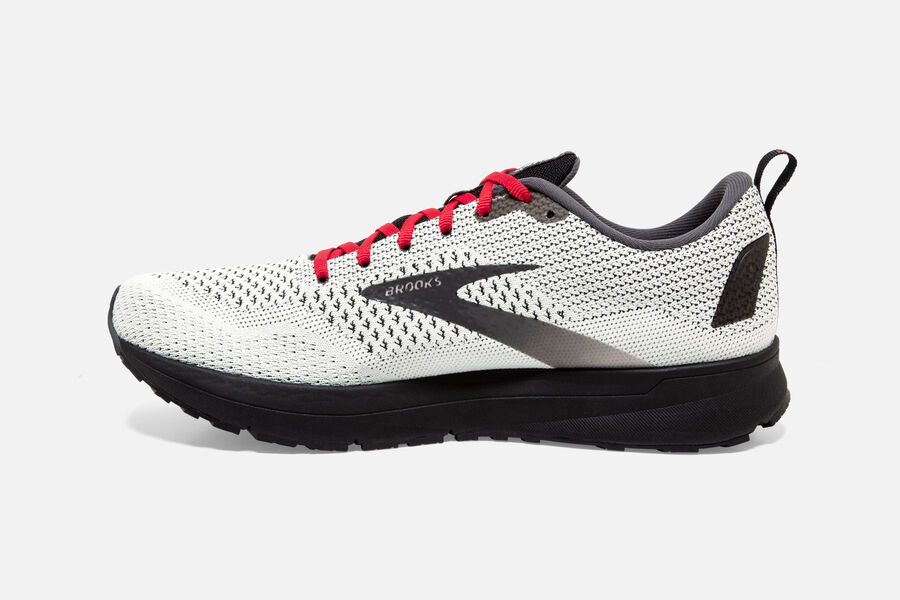 Revel 4 Road Brooks Running Shoes NZ Mens - White/Black/Red - XJPWDB-937